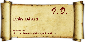 Iván Dávid névjegykártya