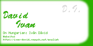 david ivan business card