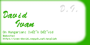 david ivan business card